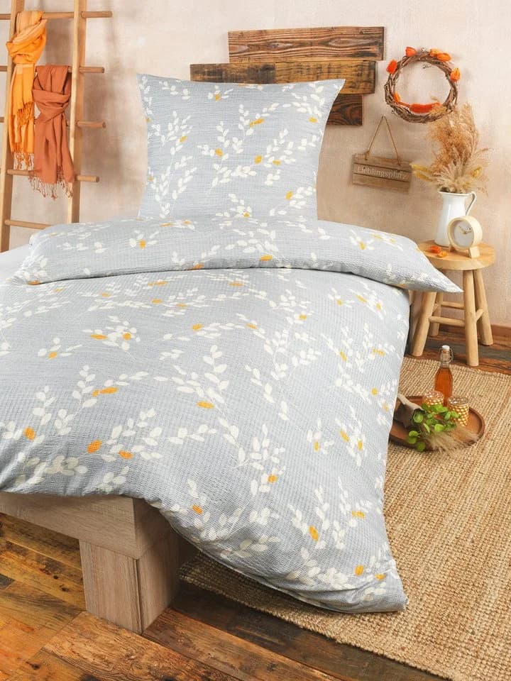 Optidream Bettwäsche Set Mikrofaser 135x200 grau gold