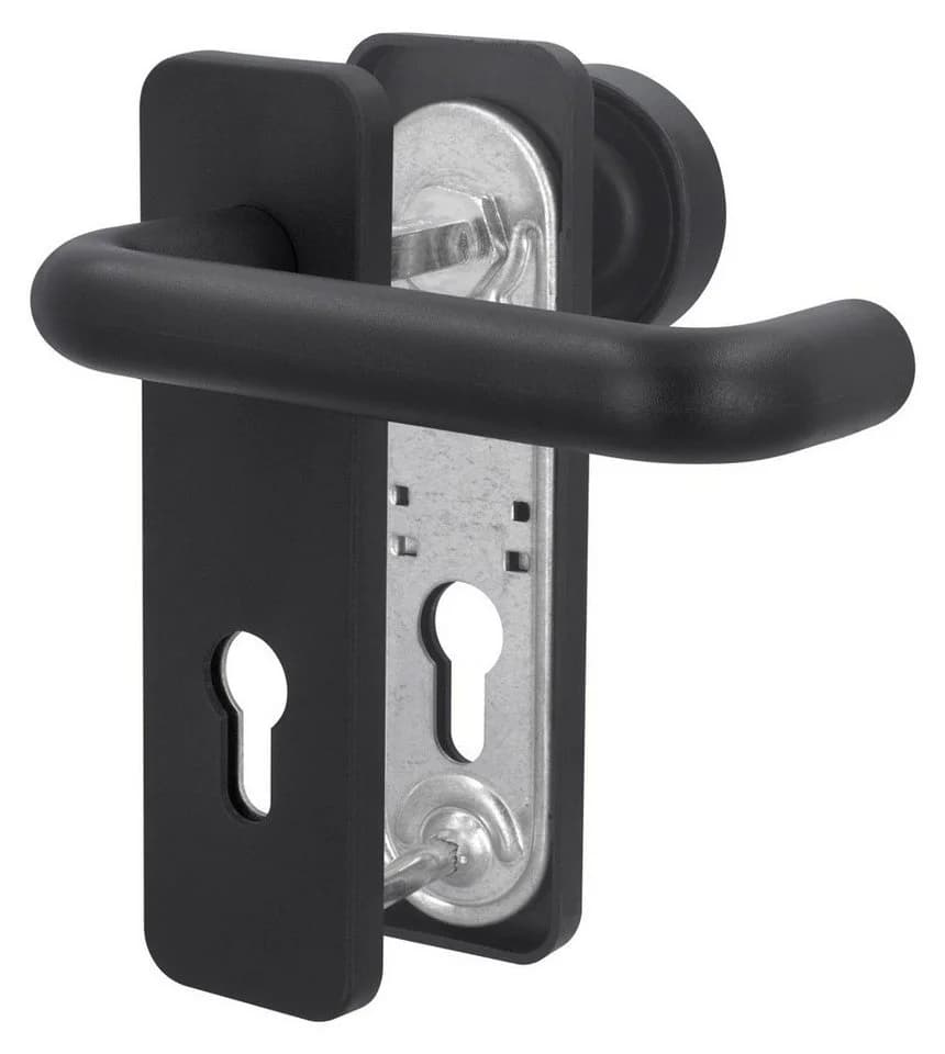 Alpertec Feuerschutzgarnitur Drücker/Knopf Kunststoff Schwarz