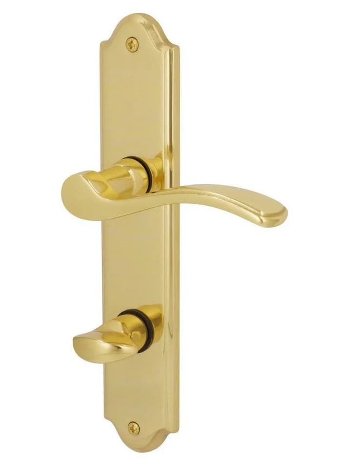 Alpertec WC-Langschildgarnitur Lori Messing Gold Abgerundet