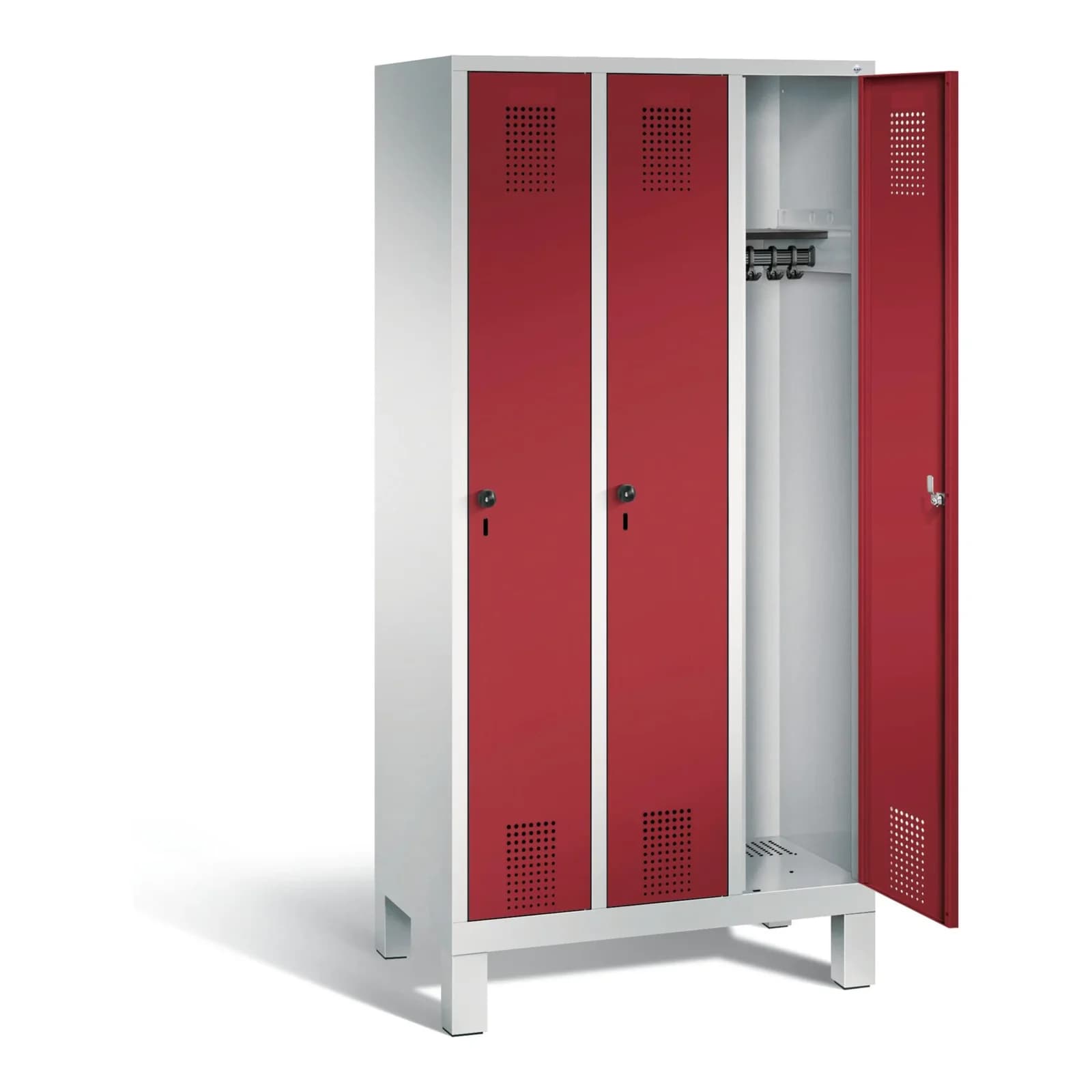 C+P Garderobenschrank Evolo Rubinrot Stahl