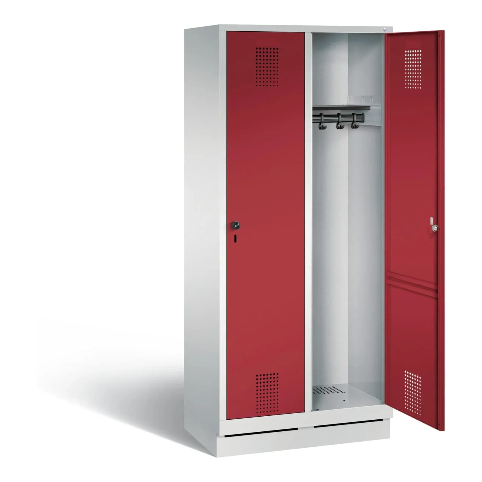 C+P Garderobenschrank Evolo Rubinrot Stahl