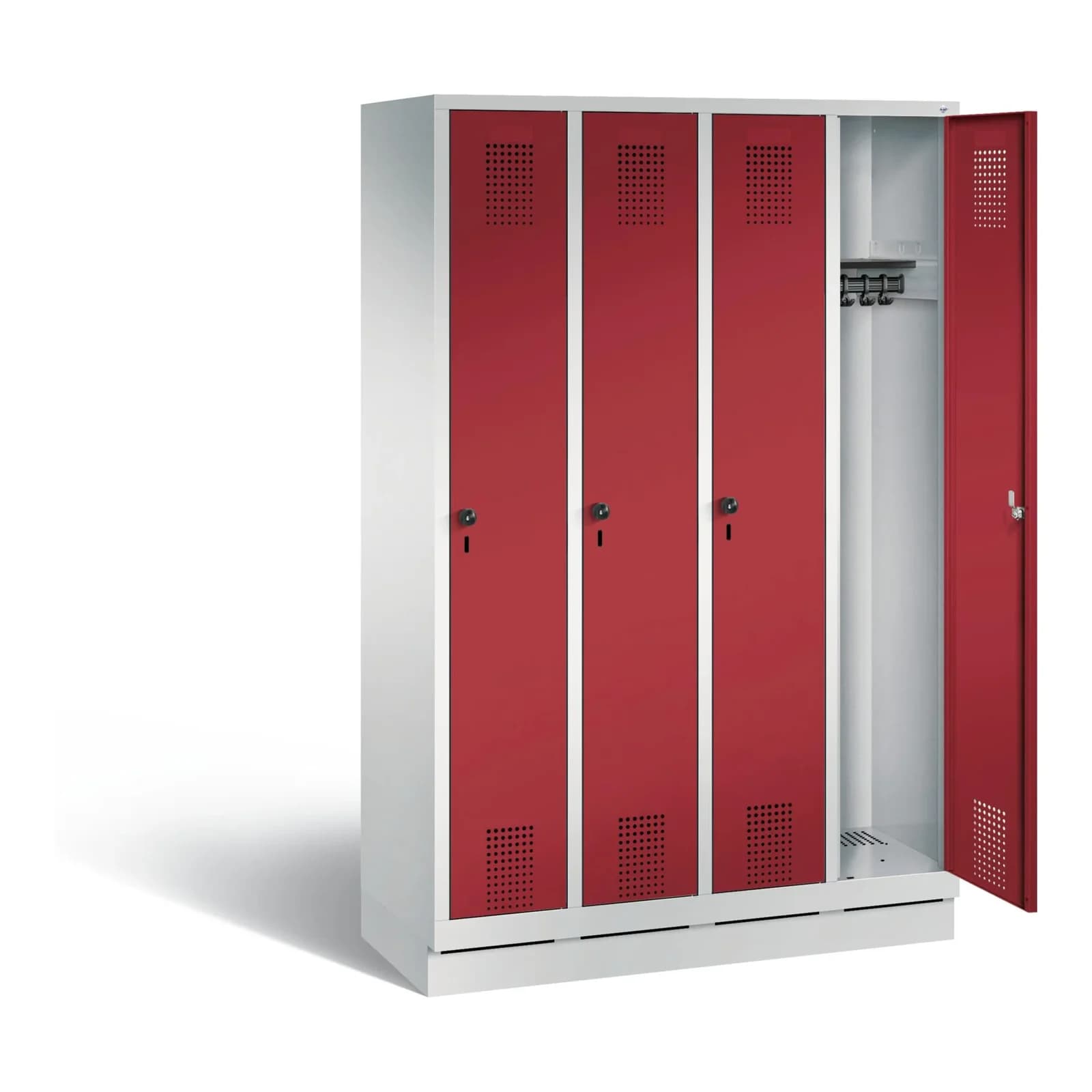 C+P Garderobenschrank Evolo Rubinrot Stahl