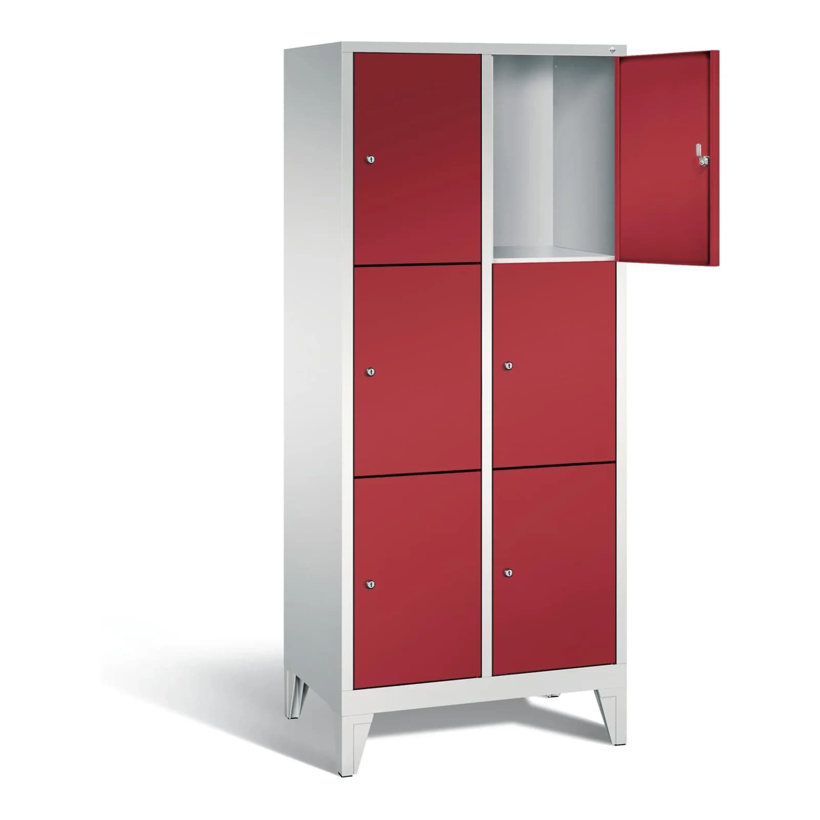 C+P Garderobenschrank Classic Rubinrot Stahl