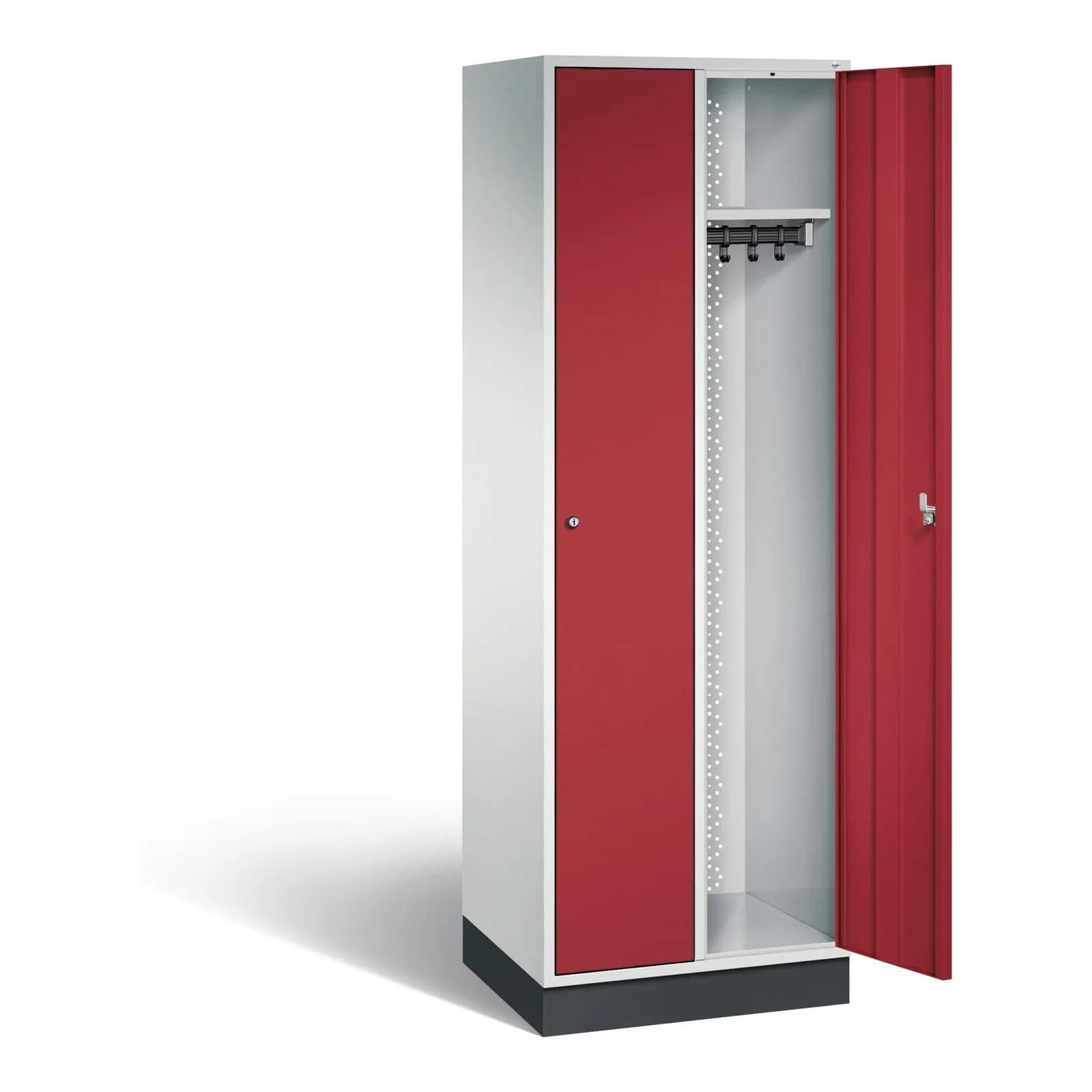 C+P Garderobenschrank Intro Stahl Rubinrot Lichtgrau