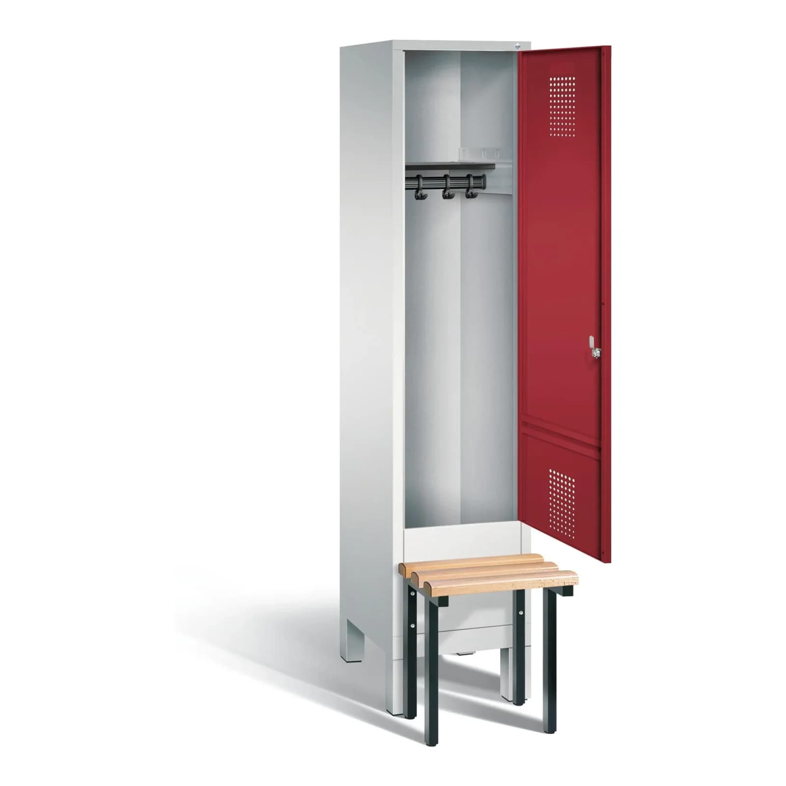 C+P Garderobenschrank Evolo Rubinrot Stahl