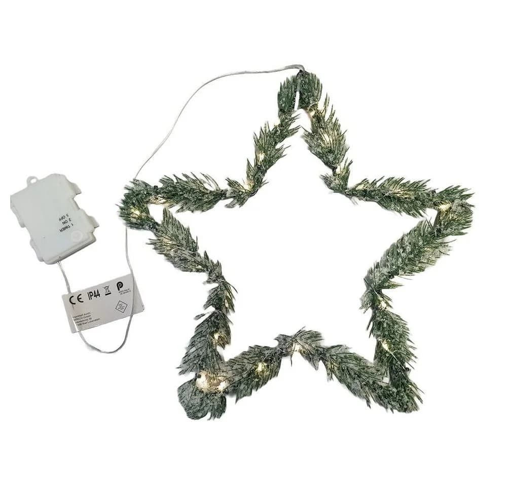 Nipach LED Dekostern 40cm Tannengrün Warmweiß mit Timer