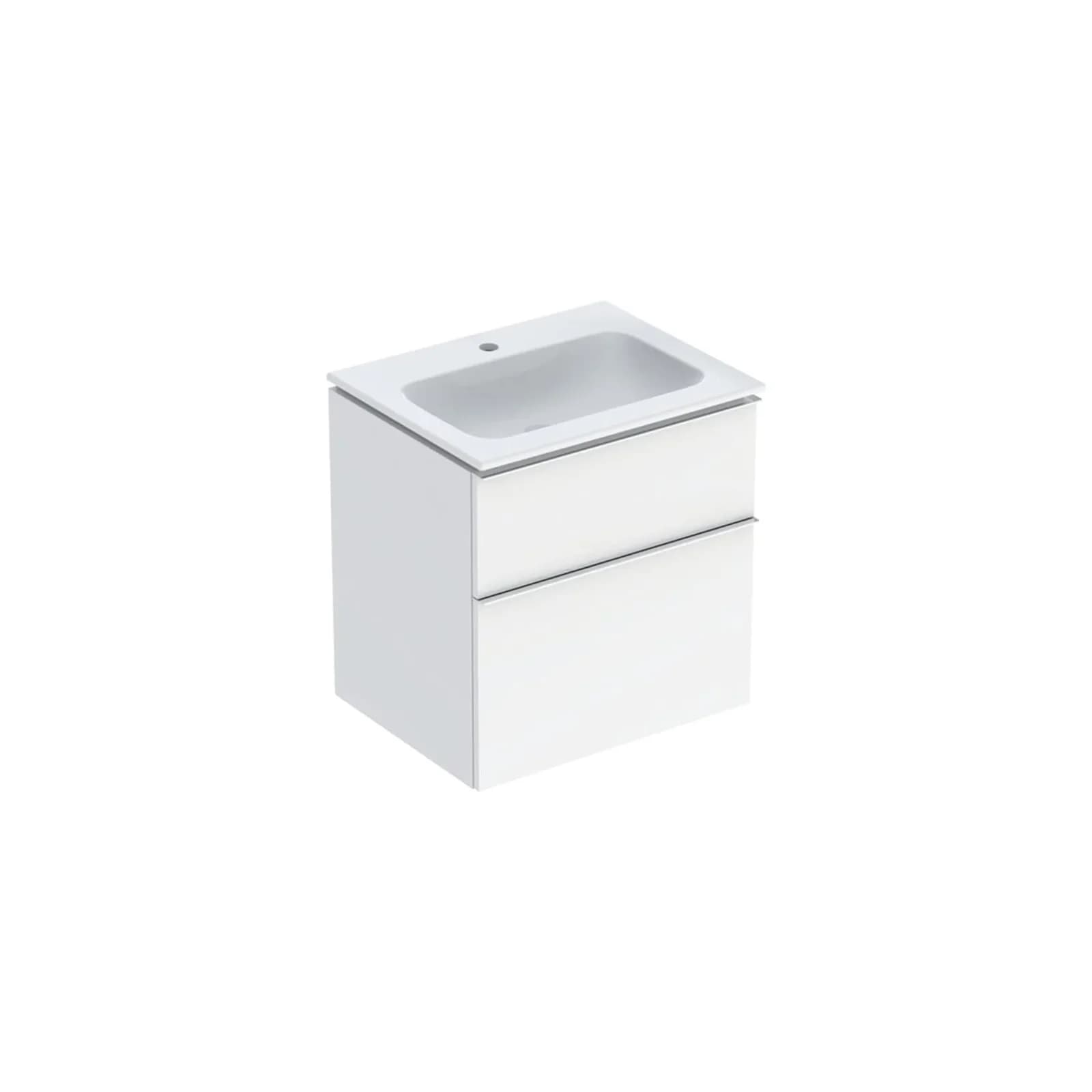 Geberit iCon Waschtisch mit Unterschrank 60 cm Weiß Hochglanz Chrom
