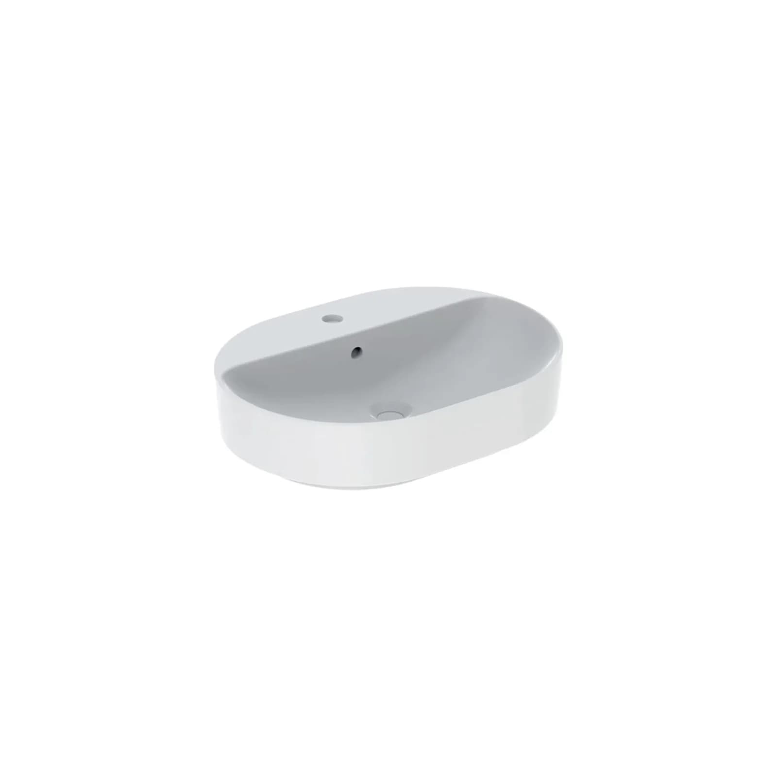 Geberit VariForm Aufsatz-Waschtisch Elliptisch mit Hahnloch 60x45cm
