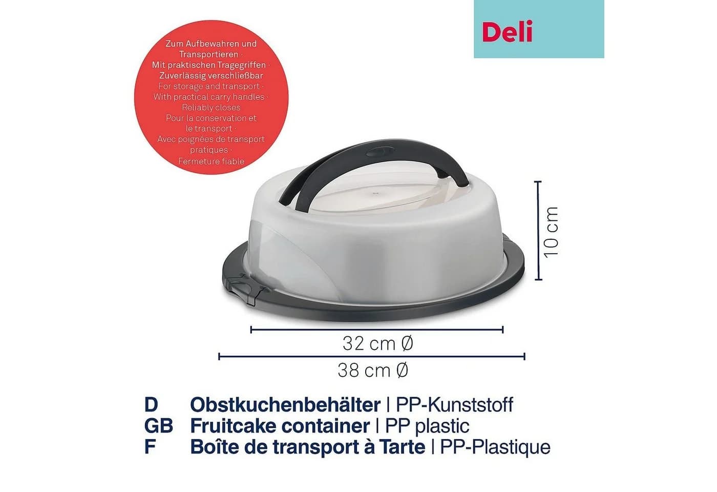 kela Kuchentransportbox Deli Grau PP-Kunststoff