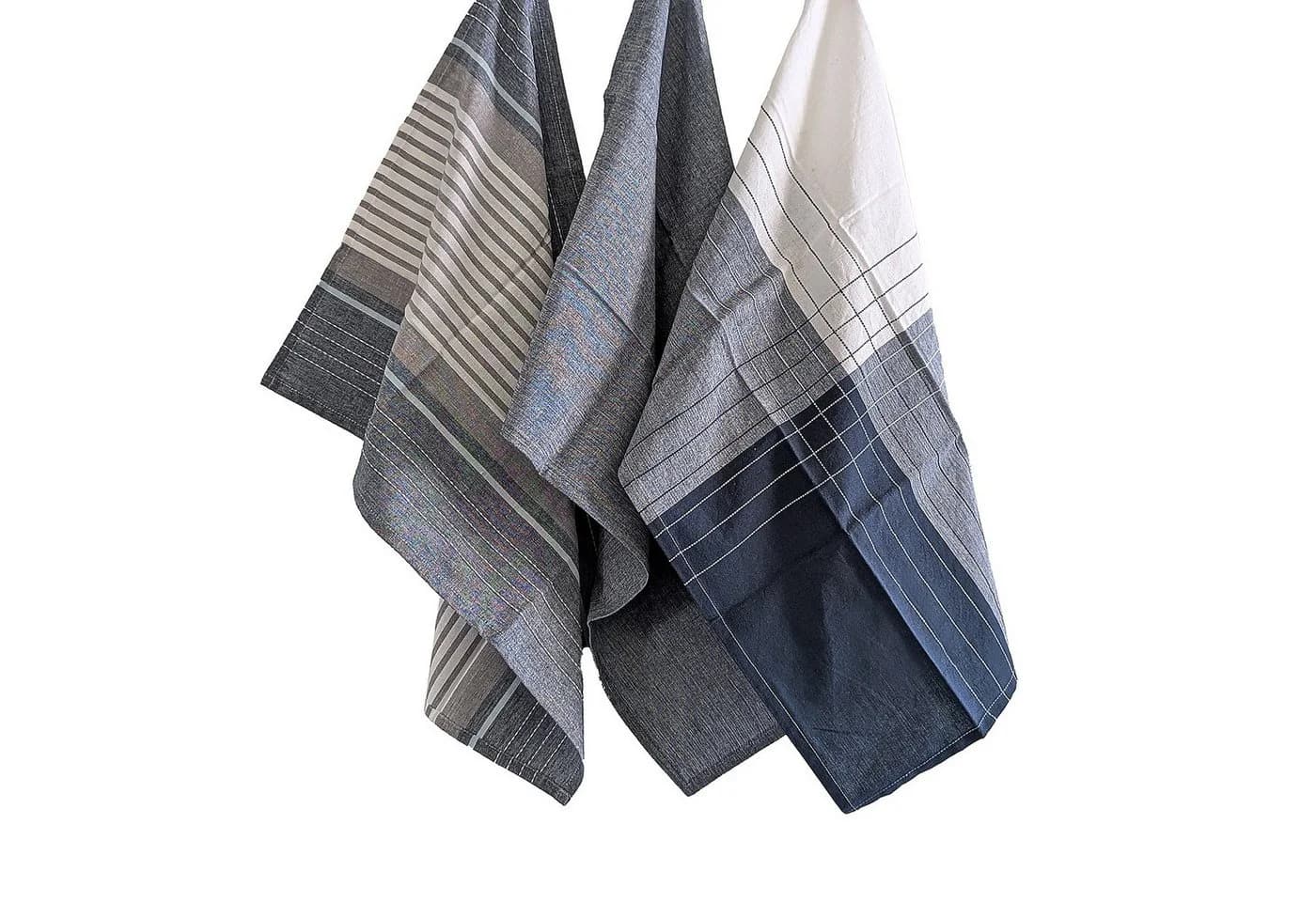 kela Geschirrtuch Pasado 3er Set Jeansblau 100% Baumwolle