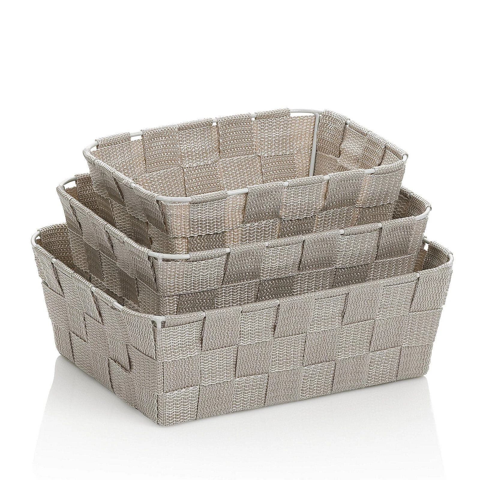 Kela Korb-Set ALVARO Silbergrau Kunststoff Badezimmer