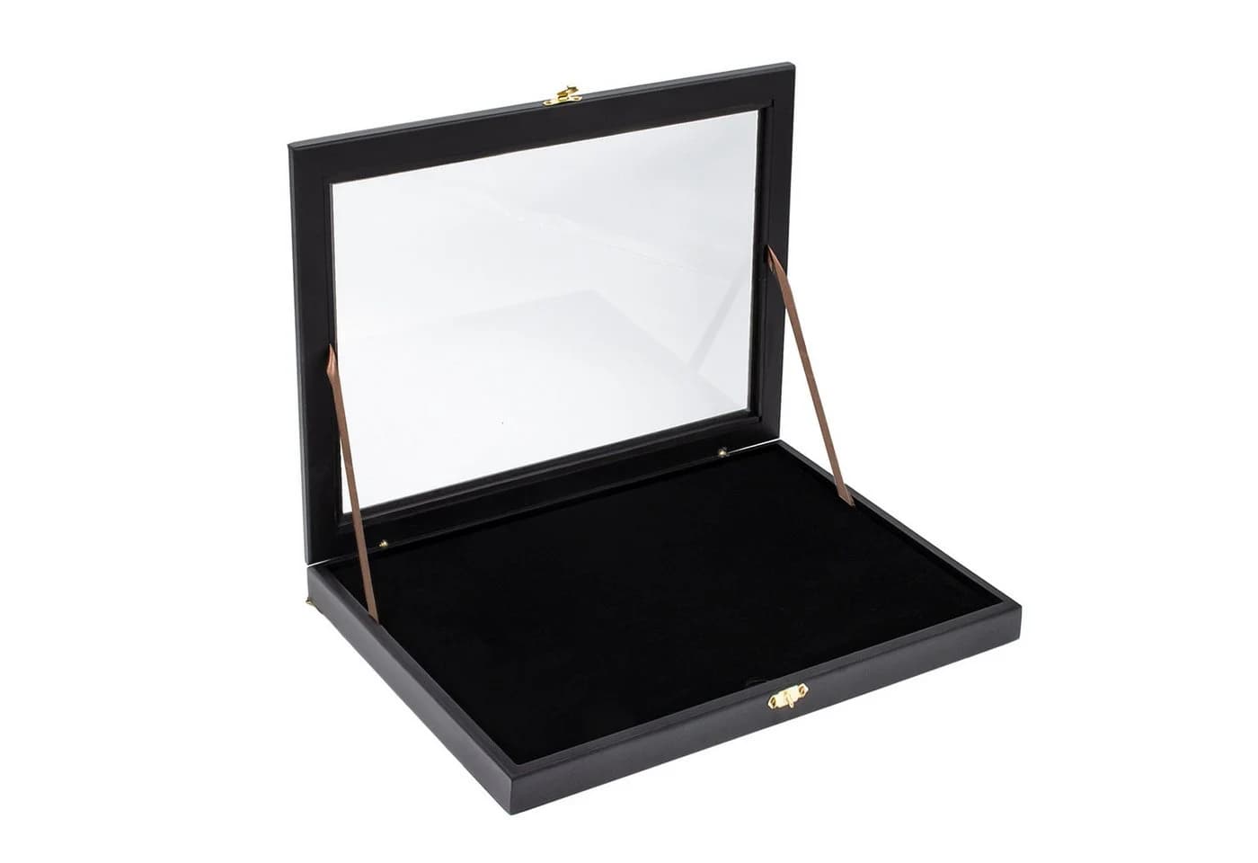 Safe-Album Pin-Vitrine Holz Vitrine schwarz