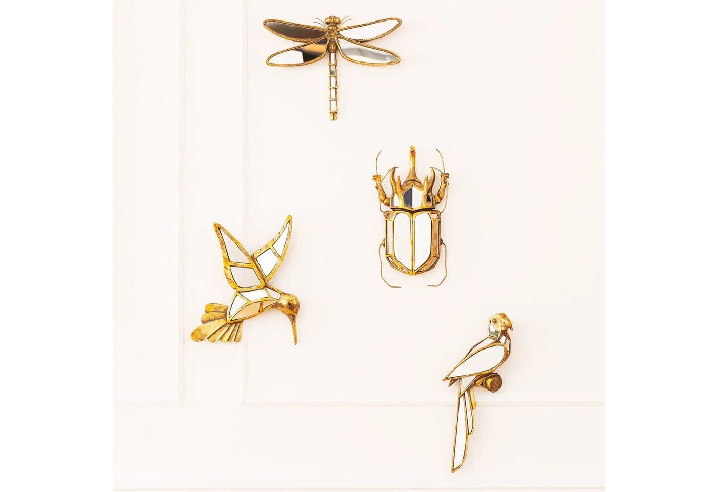 KARE Wandobjekt Beetle Mirror Polyresin Glas Gold