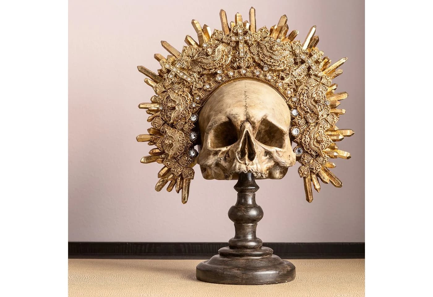Kare Design Dekoobjekt King Skull 42cm Gold