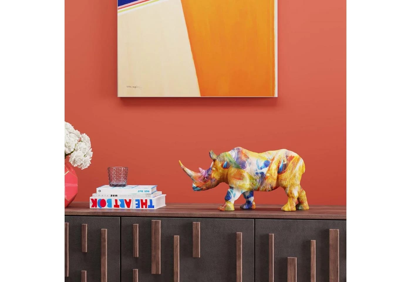 KARE DESIGN Deko Figur Colored Rhino 17cm Bunt Polyresin