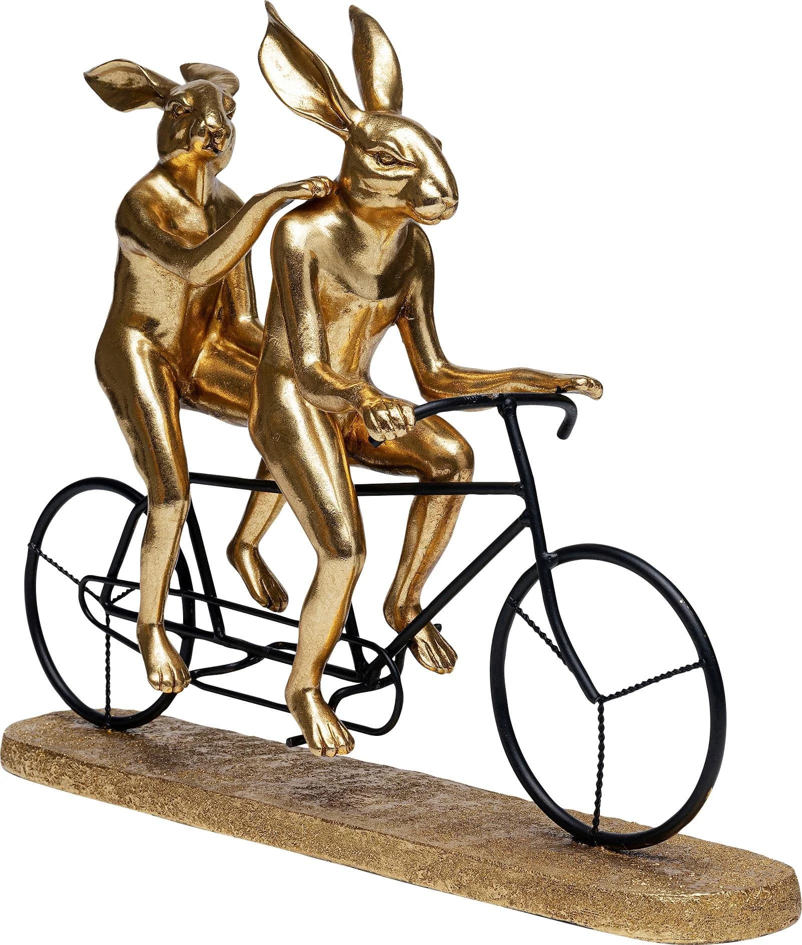 KARE DESIGN Dekoobjekt Tandem Rabbits 34cm Gold Polyresin