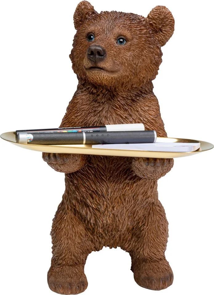 KARE DESIGN Butler Standing Bear 35cm Braun Polyresin