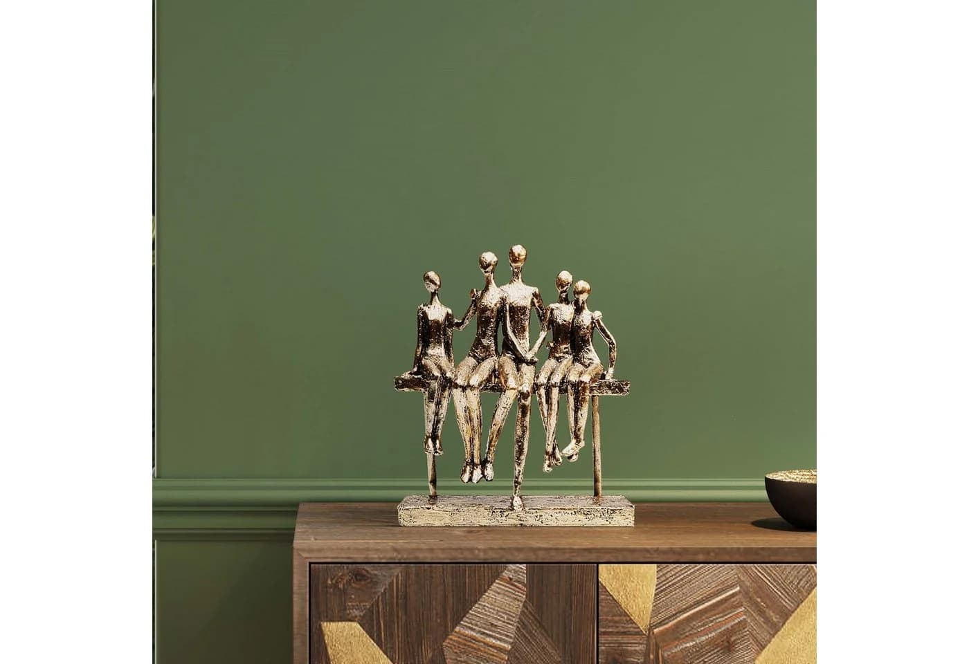 Kare Design Dekofigur Sitting Break 24cm Goldfarben