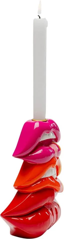 KARE DESIGN Kerzenständer Lips Bunt Handbemalt Kussmund Form