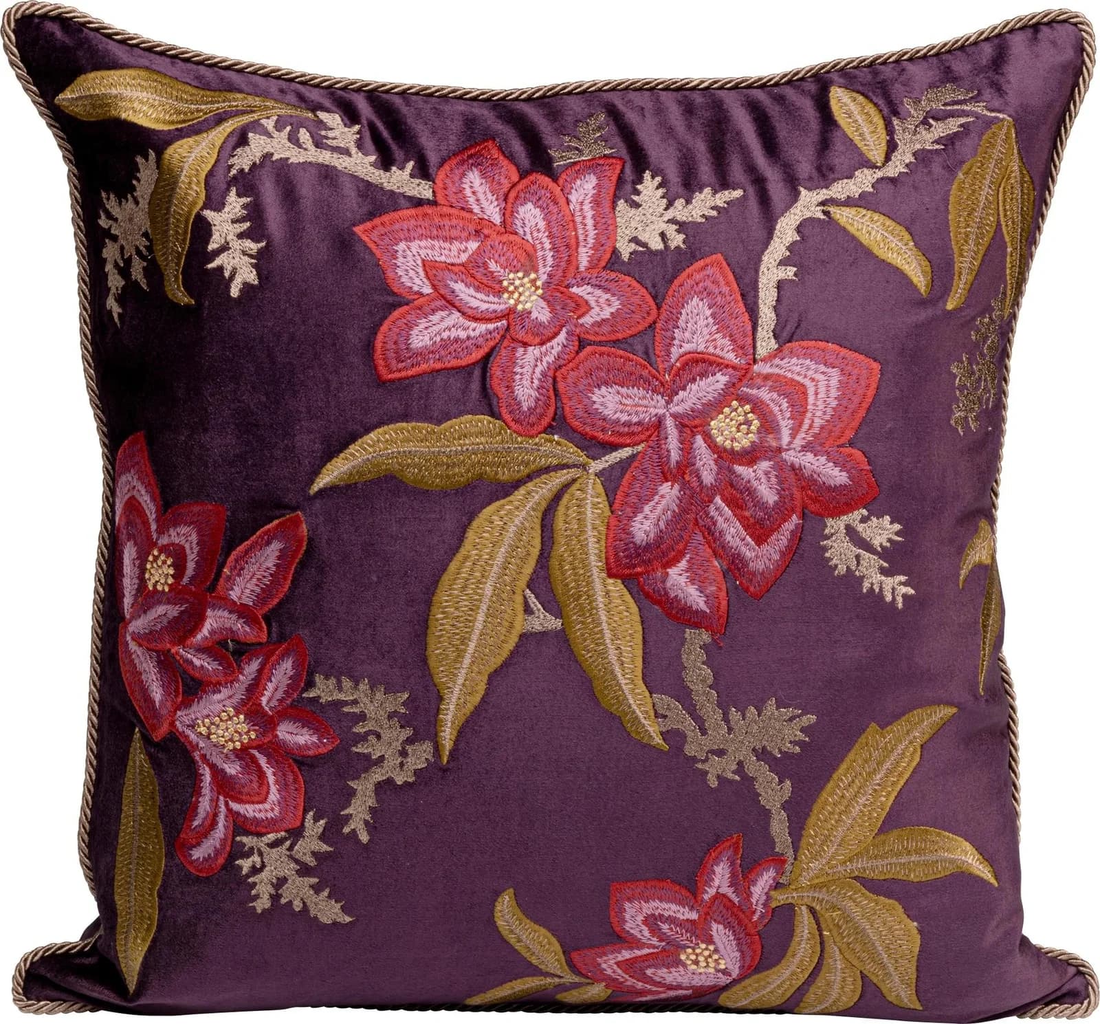 KARE DESIGN Dekokissen Lovely Flowers Lila 50x50 cm