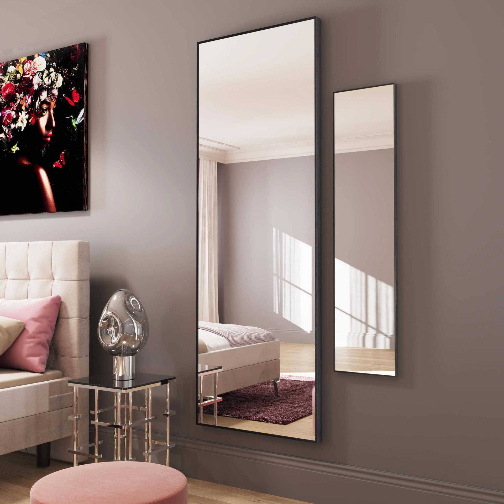 KARE DESIGN Wandspiegel Bella Schwarz Aluminium