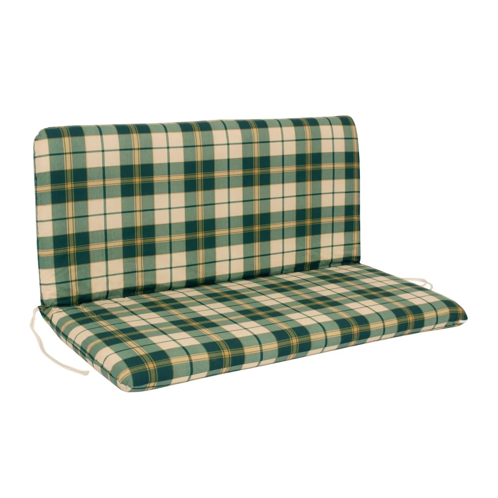 DEGAMO Bankauflage BOSTON 2-Sitzer Grün/Beige Kariert