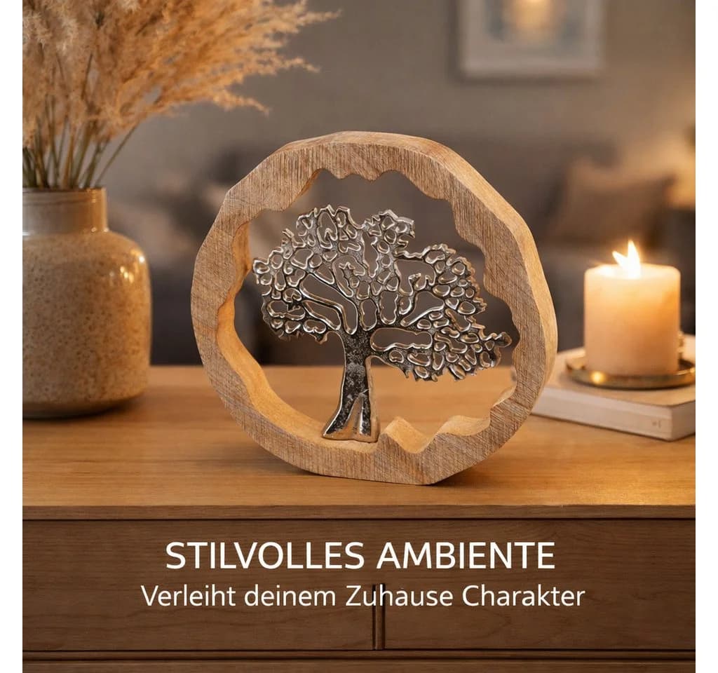 formano Skulptur Lebensbaum Silber und Braun