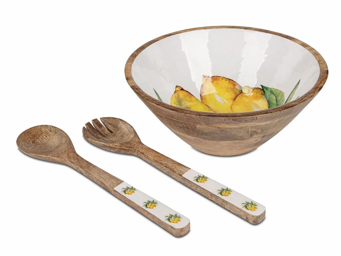 formano Servierschale Zitronen Mangoholz Emaille
