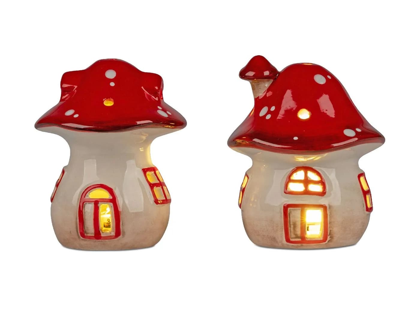 formano Dekofigur Herbst Pilz mit Timer und LED