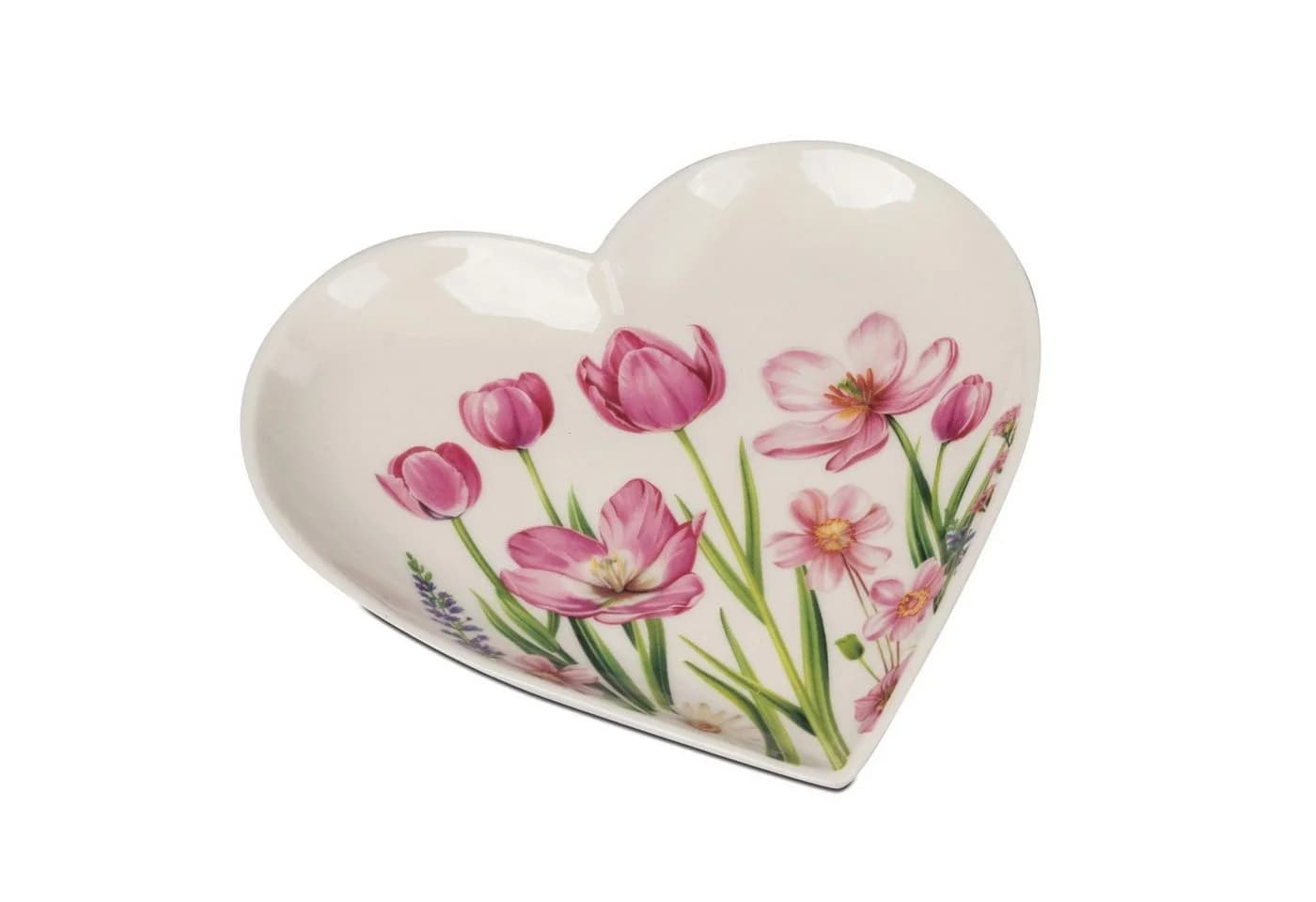 formano Dekoteller Blumenzeit Herzform Weiß Blumen