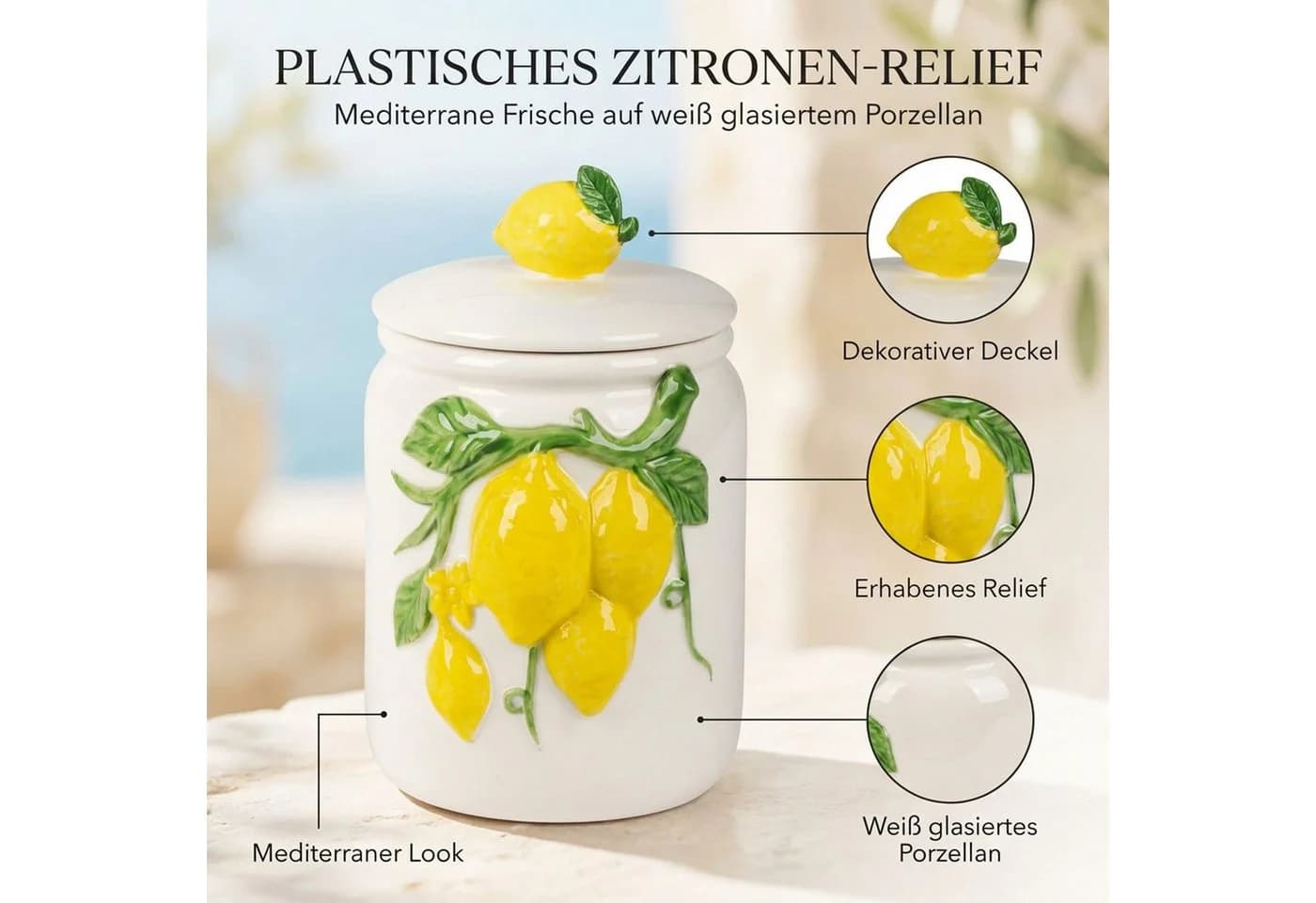 formano Vorratsdose Porzellan Deko mit Deckel Weiß Glasiert