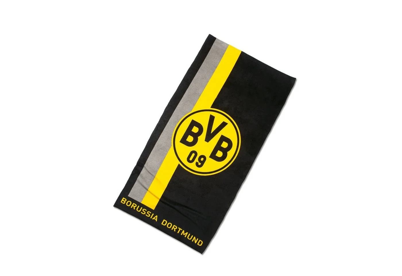 BVB Handtuch Schwarz-Gelb-Grau Streifenmuster 100% Baumwolle