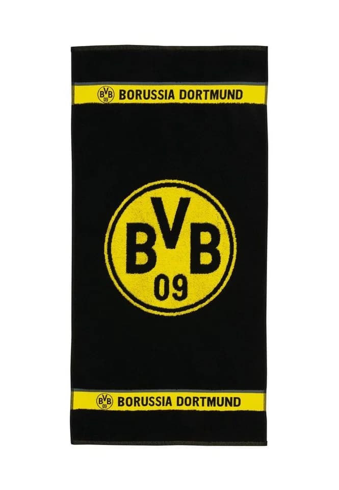 BVB Handtuch Emblem 50x100 cm Schwarz Baumwolle