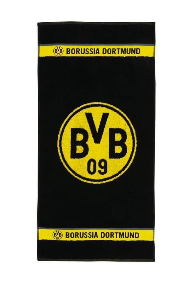 BVB Duschtuch Emblem 70x140 cm Baumwolle Schwarz Gelb