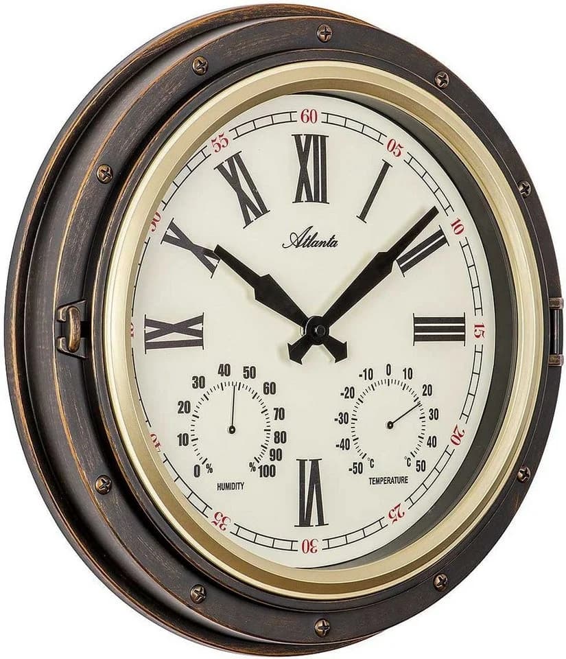 Atlanta Wanduhr 4546 Klassisch Römische Ziffern Braun