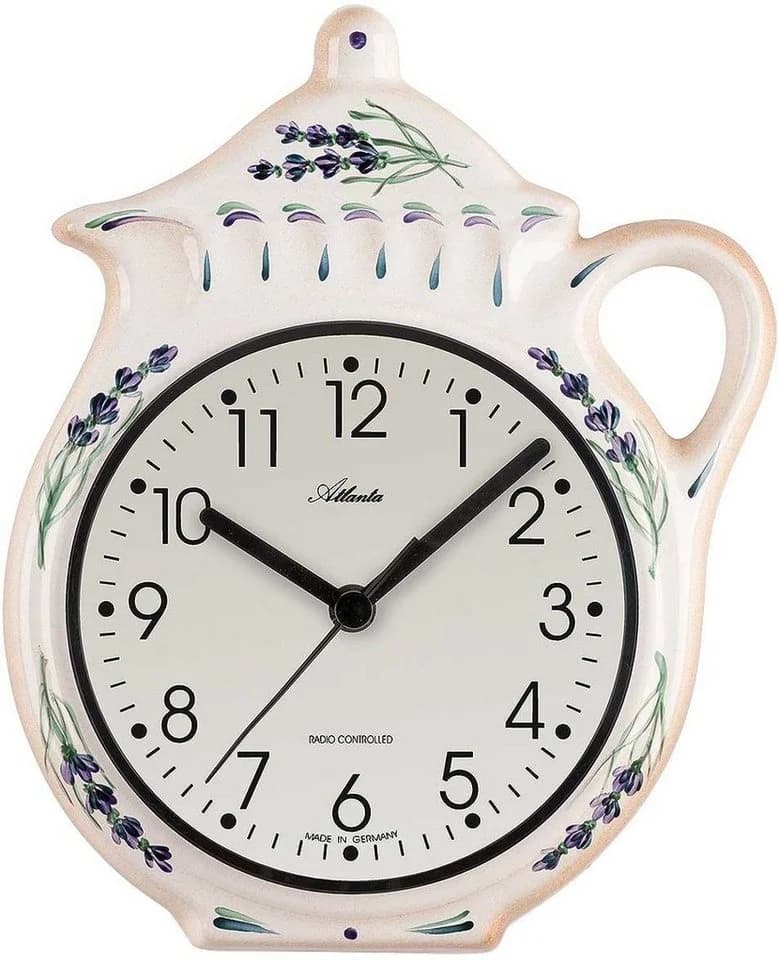 Atlanta Wanduhr Funk Weiß Keramik Klassisch