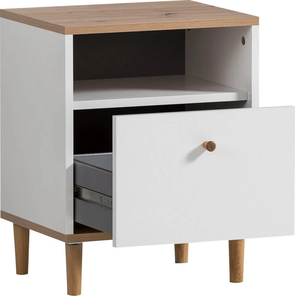 Schildmeyer Nachttisch Hilda 400 1SK Modern Mattweiß