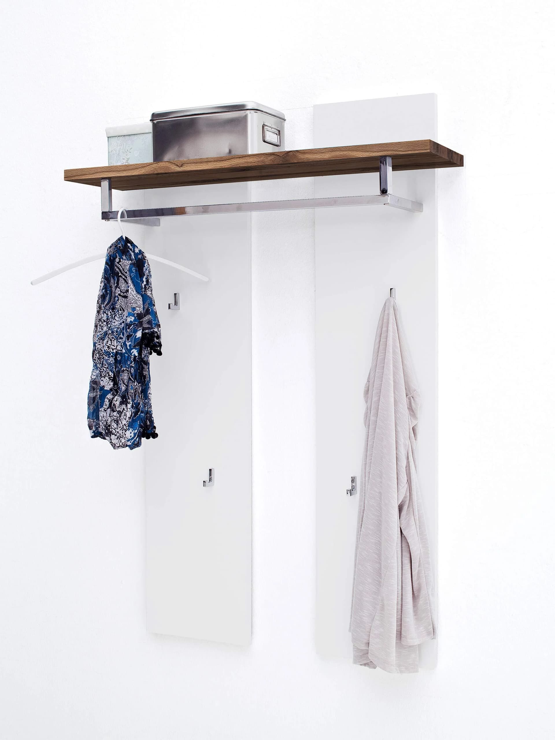 MCA Wandgarderobe MURIO Weißmatt mit Bügel und Haken