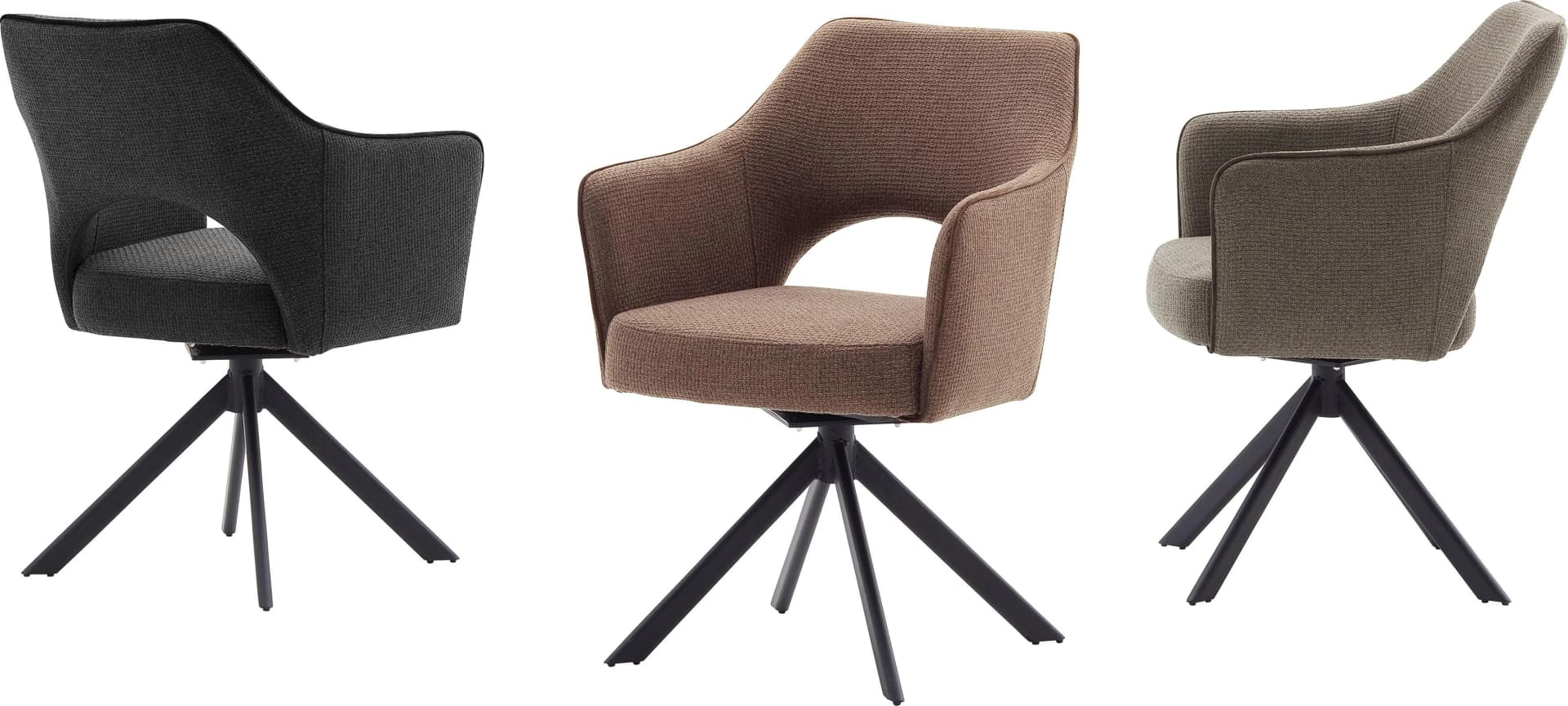 MCA Furniture Esszimmerstuhl Tonala 2er-Set Cappuccino Metall