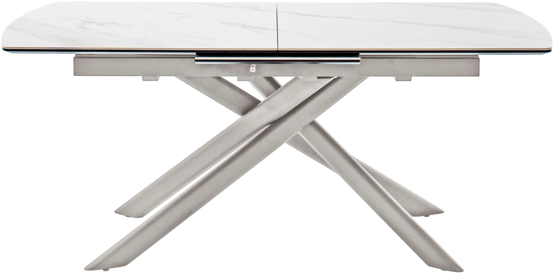 MCA FURNITURE VANINO Auszugtisch weiß marmoriert Edelstahl