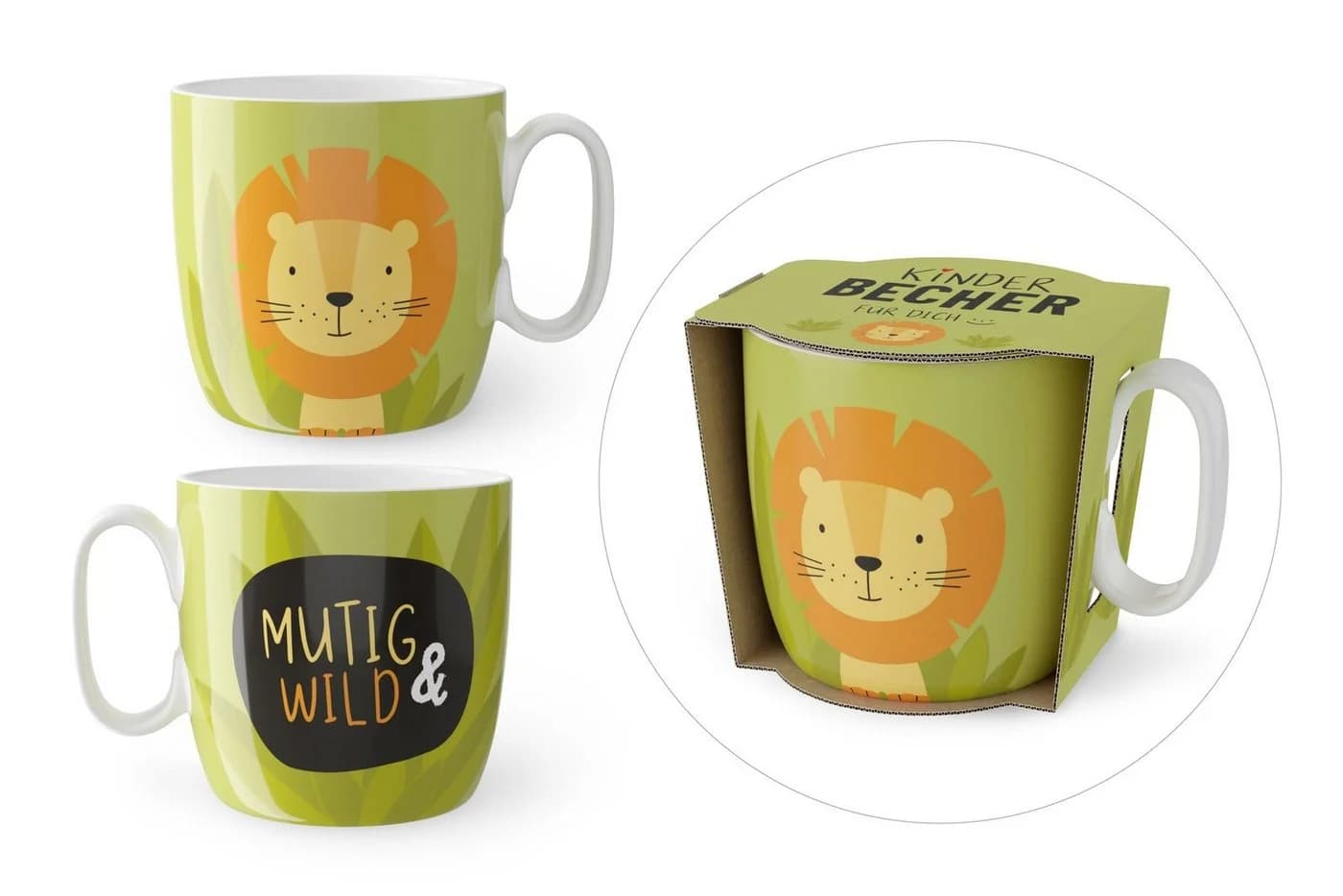 La Vida Kindertasse Porzellan 150ml Bunt Verspielte Motive