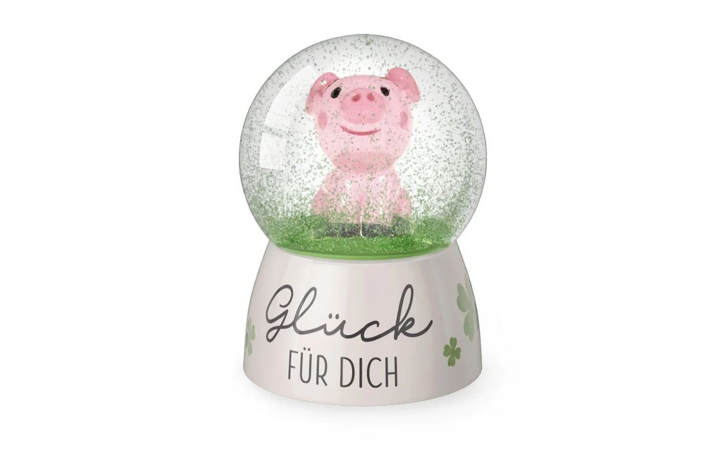 La Vida Glitzerkugel Schneekugel "Glück" Glas