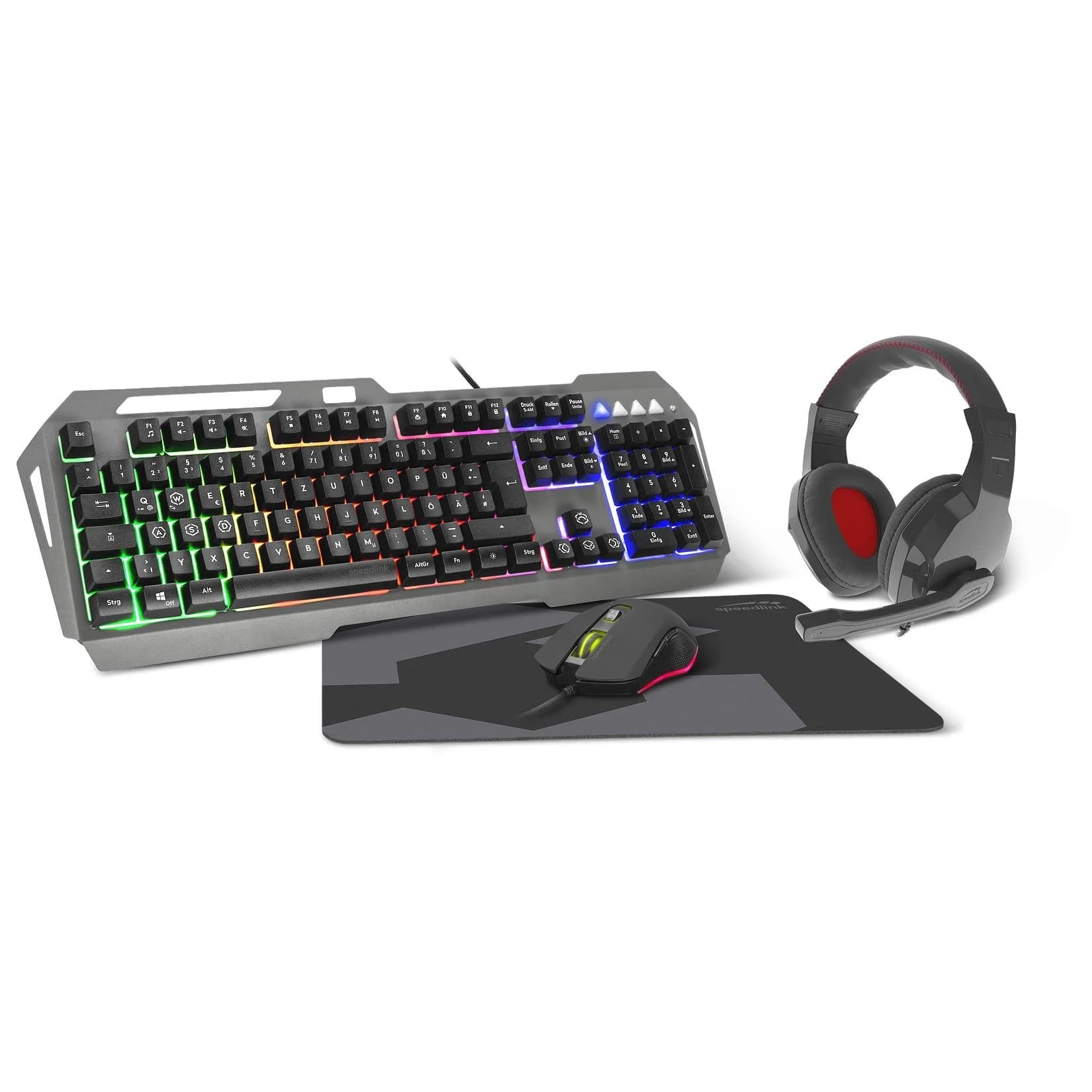 SPEEDLINK LUNERA 4in1 RGB Gaming Set, Schwarz - DE Layout