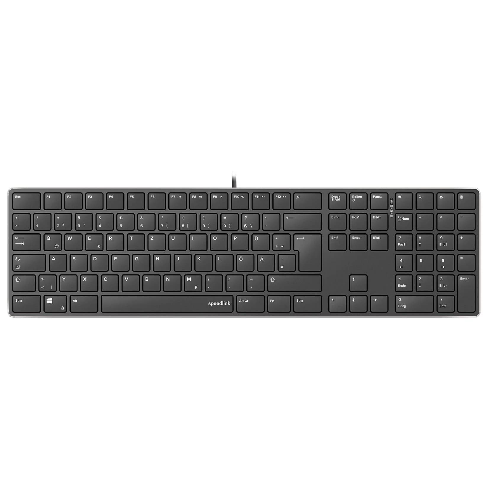 SPEEDLINK RIVA Slim Metal Scissor Keyboard Schwarz DE Layout