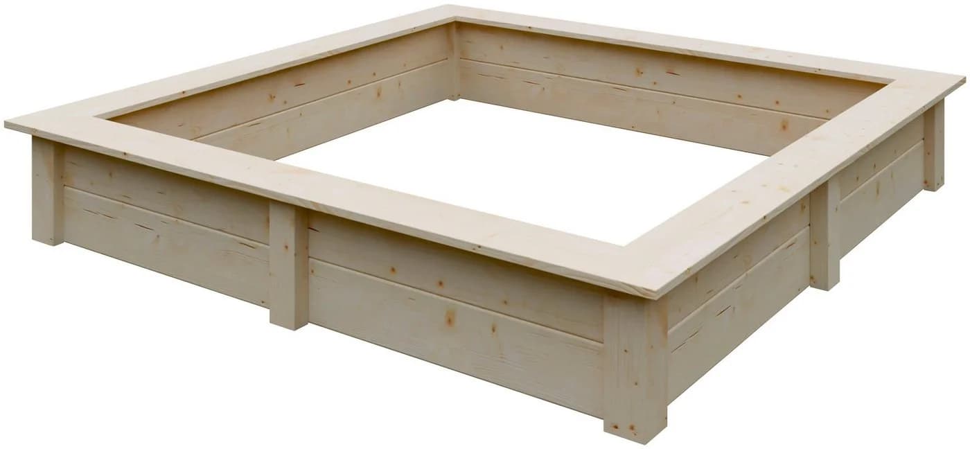 Sandkasten KONIFERA beige natur 150x150x24 cm Holzwerkstoff