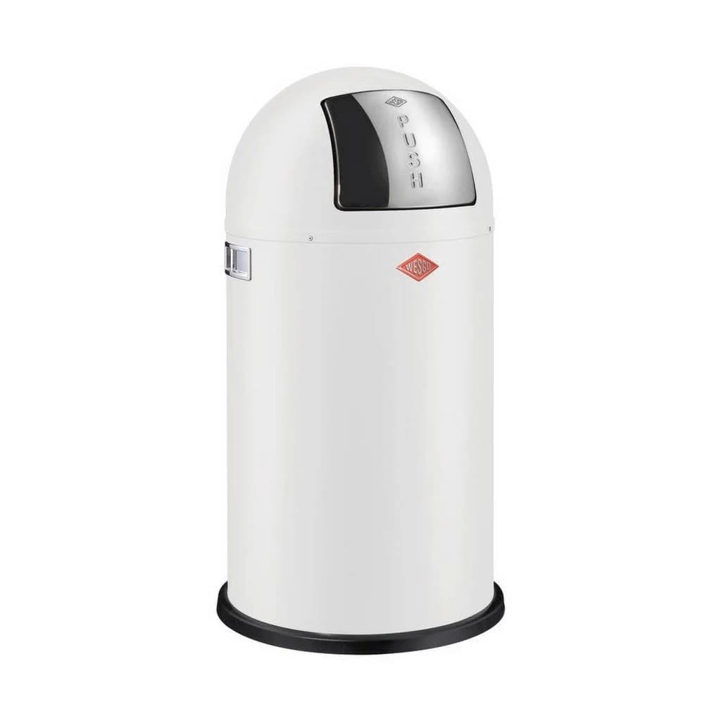Wesco Abfallsammler Pushboy 50 L Weiß Edelstahl