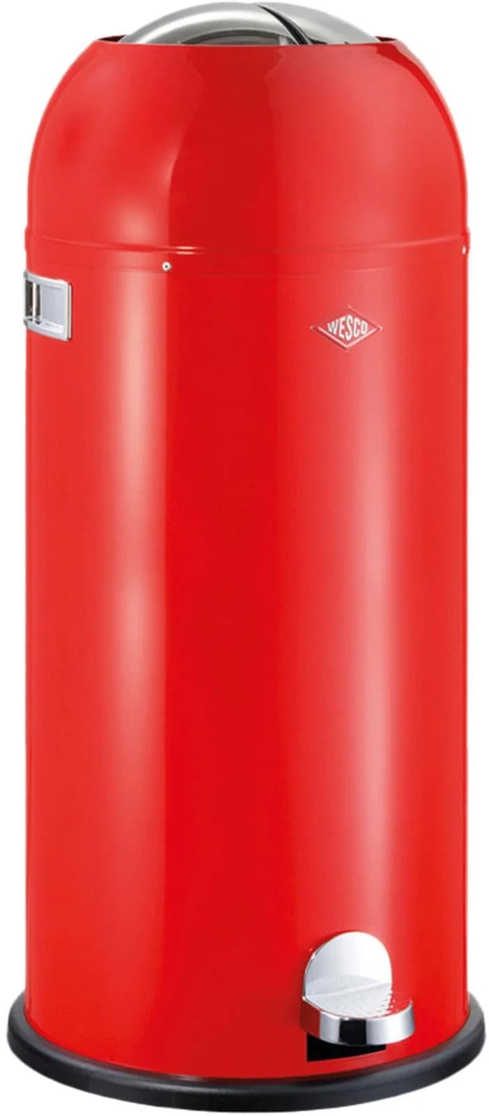 WESCO Kickmaster Maxi Mülleimer rot mit Fußtritt und Dämpfer