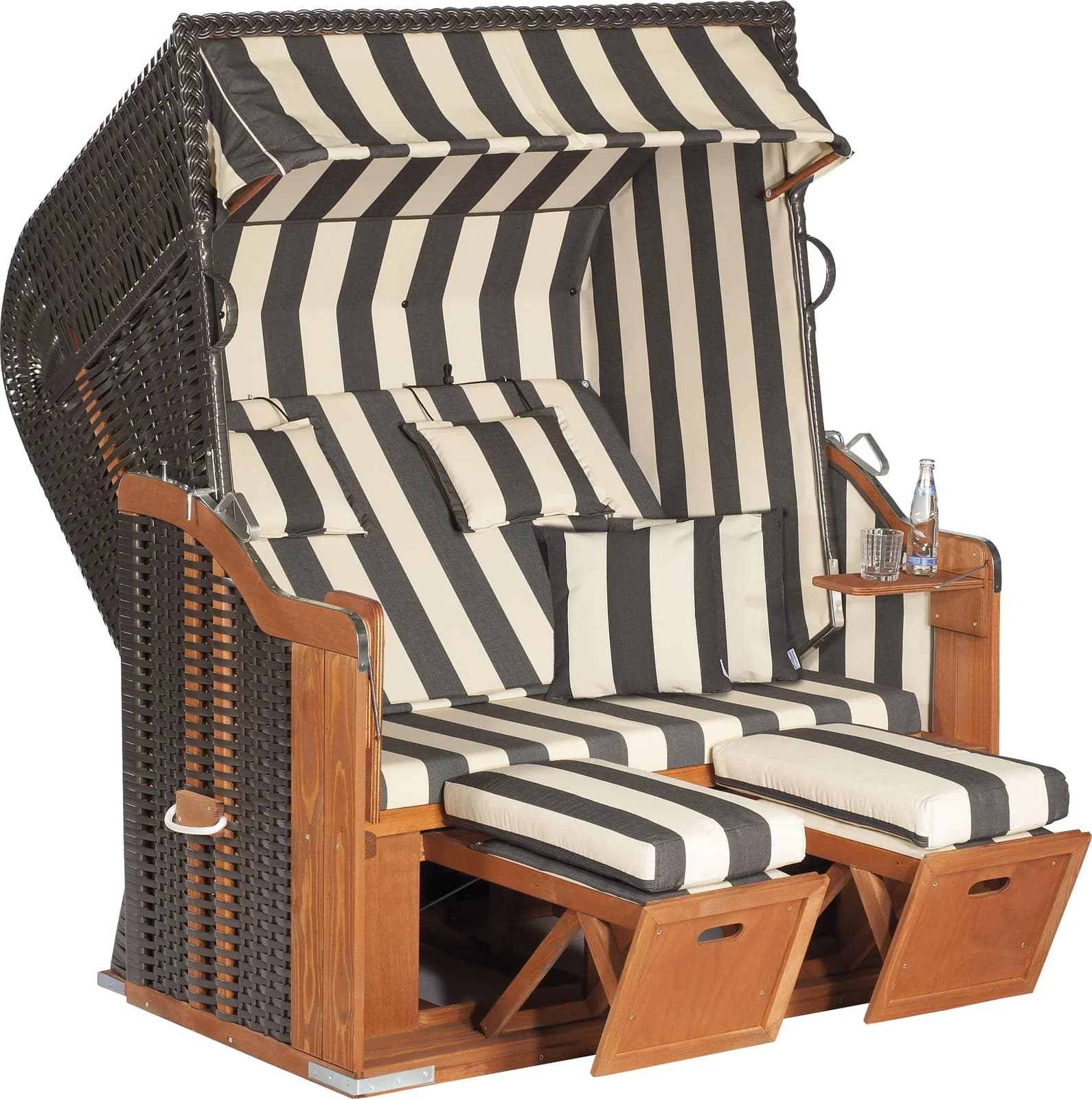 Strandkorb SUNNYSMART Rustikal 250 Plus XL Grau Anthrazit Beige