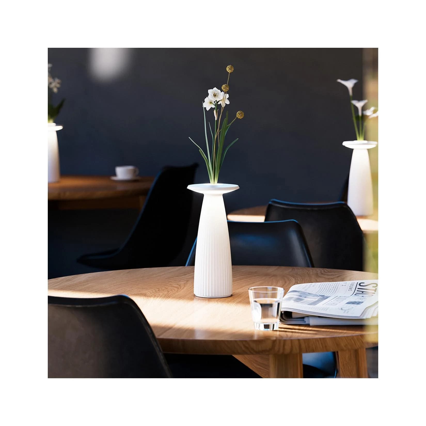 Akku-Tischleuchte Modern Vase-Stil Weiß Aluminium