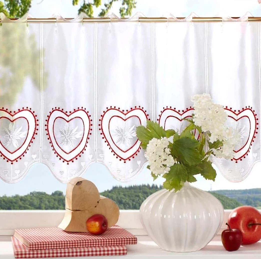 Scheibengardine Durach1832 Bunt Bestickt Voile Polyester